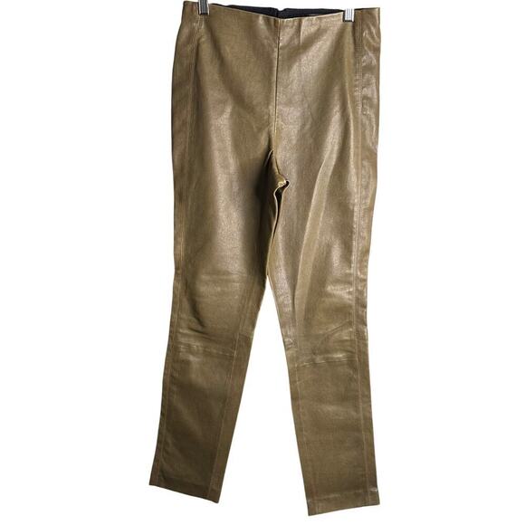 Rag & Bone Simone Leather Pant Olive Size 6 - Picture 6 of 9